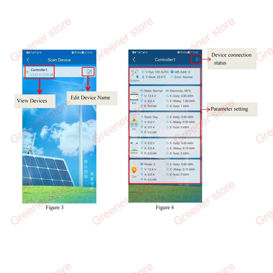 2000W Solar Wind Hybrid MPPT Boost Controller 12V 24V 48V Bluetooth Regulator - Image 3 of 4