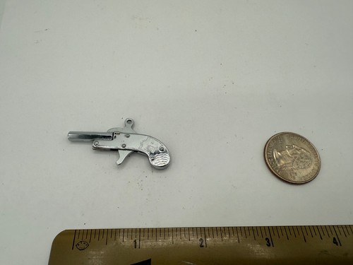 Vintage Miniature Toy Cap Gun Keychain 2MM Pinfire - Japan
