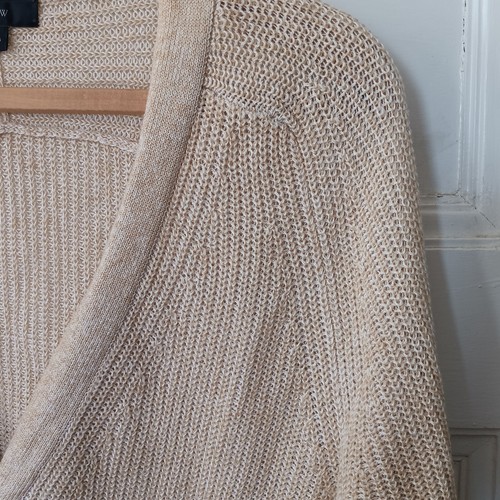 J.Crew Relaxed Cotton Linen Cardigan Sweater Size S Academia Grandpa Boyfriend - Picture 7 of 7