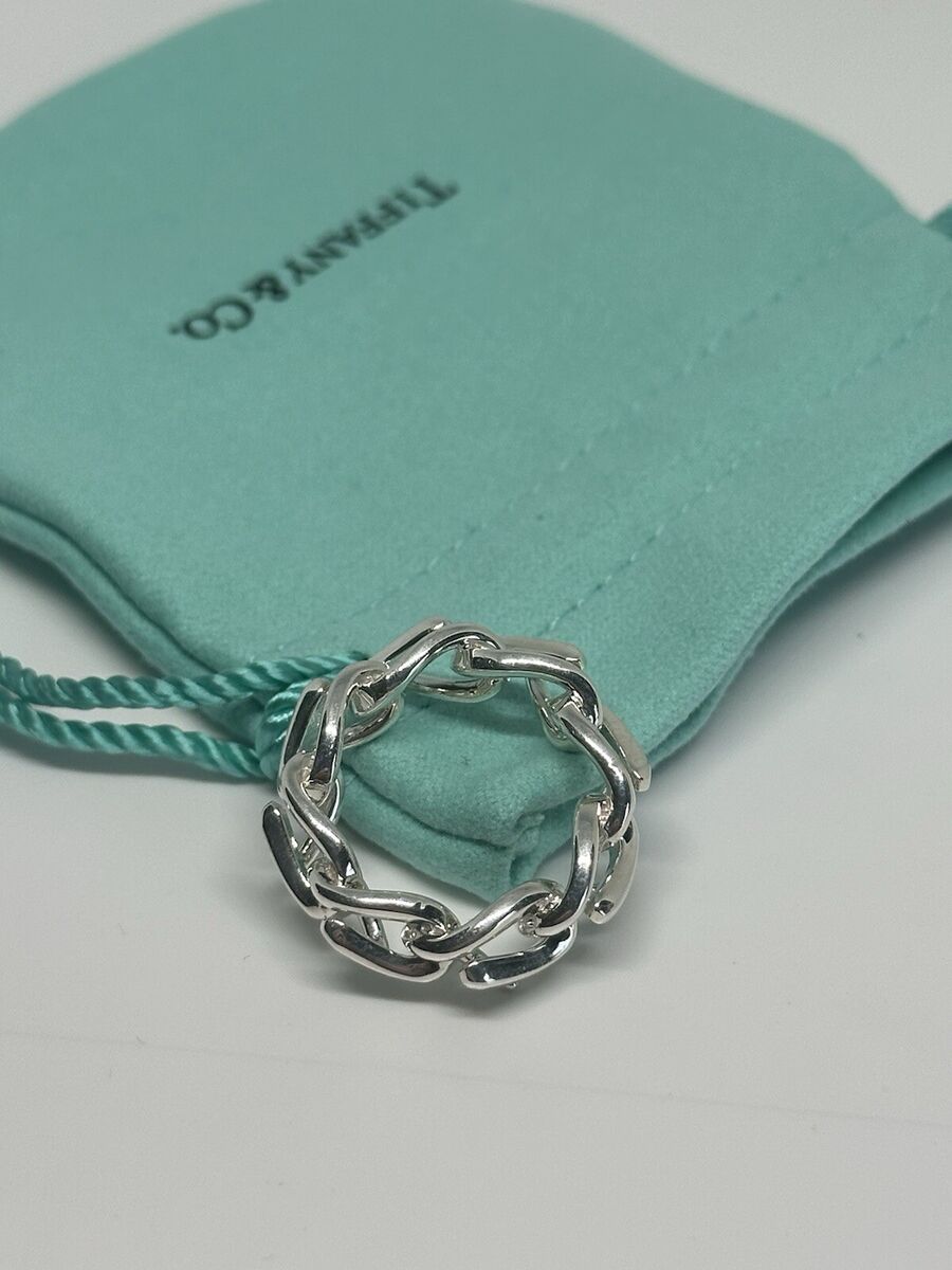 Tiffany & Co. Sterling Silver Forge Link Polished Ring Size Tiffany & Co. Sterling Silver Forge Link Polished Ring Size