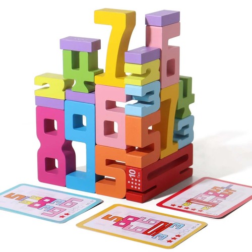 Wooden Number Building Block (1 Box) Creative Montessori Stacking Toys Children