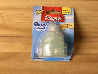 New Nos Vintage (2004) Playtex Insulator Latch On Nipples Stage 2 Fast Flow (2)