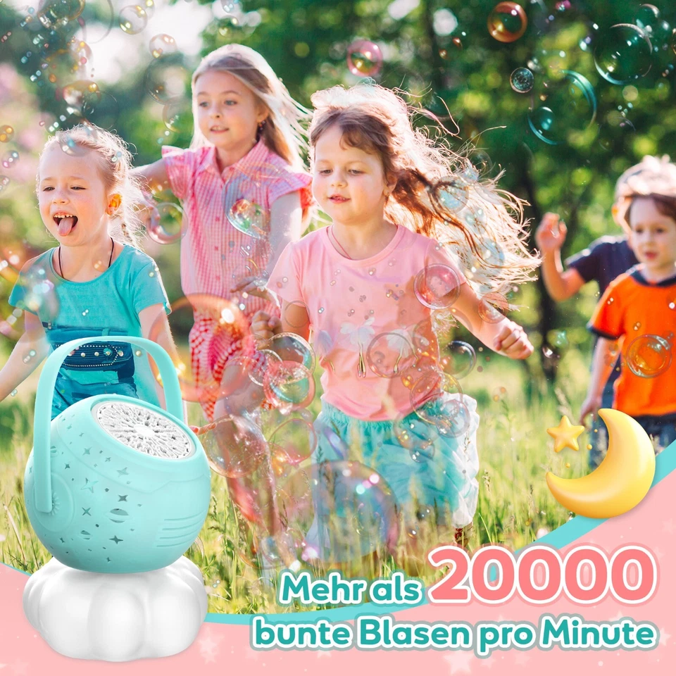 Automatische Seifenblasenmaschine Kinder mit Lichtern, für Hochzeit, Party - Bild 2 von 4