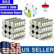 20/50/100/200pc 6mm x 3mm 1/4"x1/8" N52 Strong Disc Rare Earth Neodymium Magnet