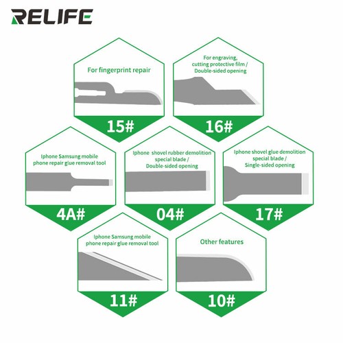 RELIFE RL-101B CPU Knife Set Remove Glue Knife IC Repair Blade CPU Knife Tool - Picture 5 of 10