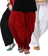 Women Pure Cotton Traditional Multicolor Patiala Salwar Free Size Pack 3Pcs