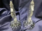 PADEN CITY CLEAR CRYSTAL SEAHORSE BOOKENDS pair COASTAL nautical SEA VTG 1930’s — photo 3