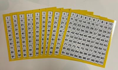 Laminierte Hunderte Bretter x 10 - doppelseitiges abwischbares Mathe-Werkzeug für Kinder