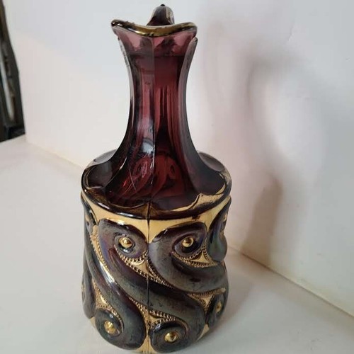 Jarra de vidrio arte amatista victoriano S repetición Dugan C 1900 y una cordial - Imagen 8 de 16