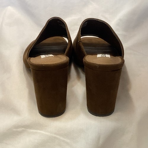Size 6.5 Brown Steve Madden SOCIALIZE Faux suede Mule - Picture 5 of 13