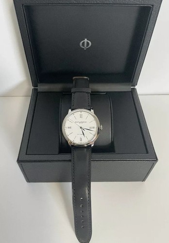 Baume & Mercier Classima Herren 10332 SS Leder Uhr gravierte Bodenplatte 42 Automatik - Bild 4 von 11