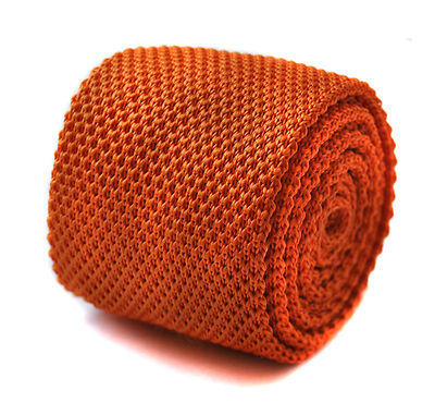 Solid Silk Men's Plain Orange Neck Tie - 57 Inches Long, 3.25 Inches Wide, Handmade Luxury Tie