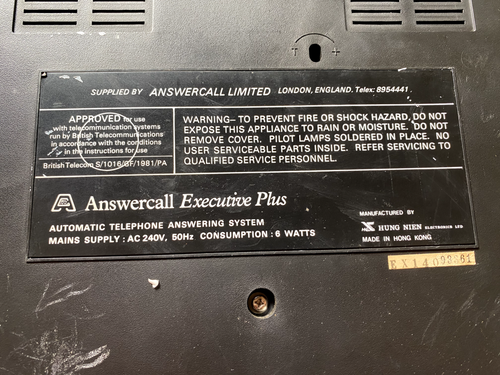 Answercall Executive Plus Automatic Telephone Answering System - Afbeelding 6 van 8
