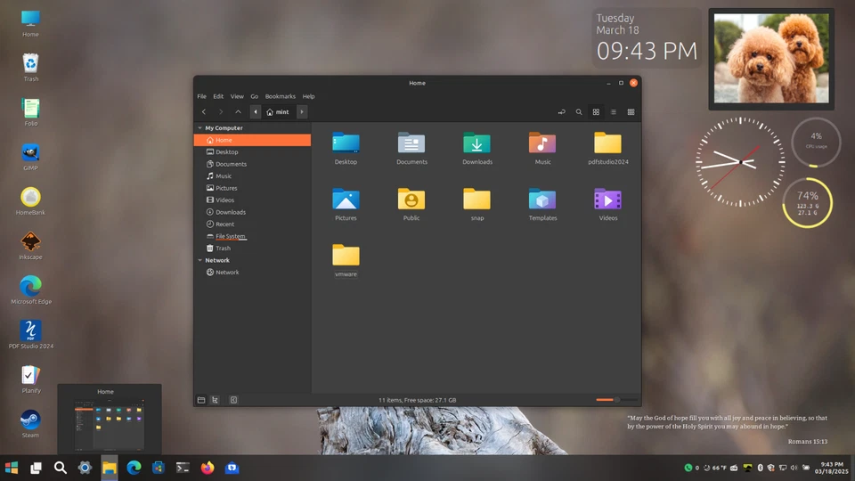 Linux Mint 22.1 Preloaded 2.5" 250GB Hard Disk Drive (Windows 10 alternative) #5 - Image 2 of 4