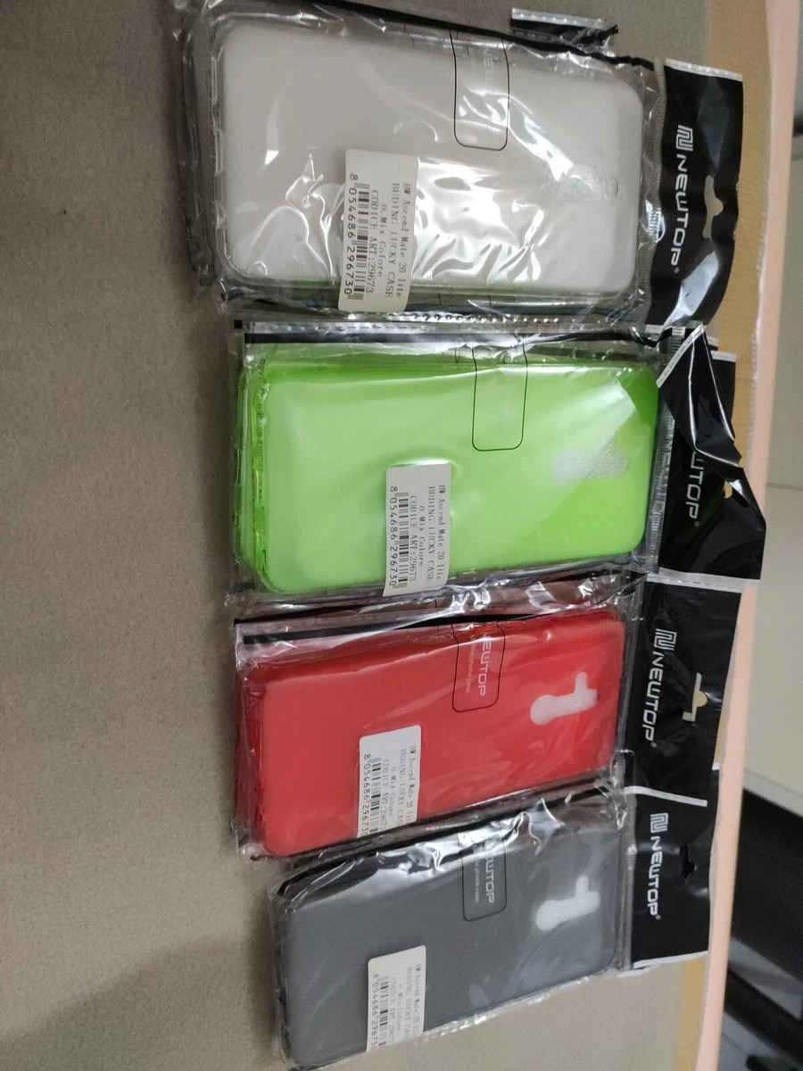 Suncase Custodia In Vera Pelle Per Huawei Mate 20, Con Cover In Silicone Trasparente Inclusa E Linguetta Di Estrazione, Fatta A Mano