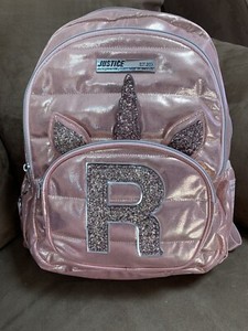 unicorn backpack with initial