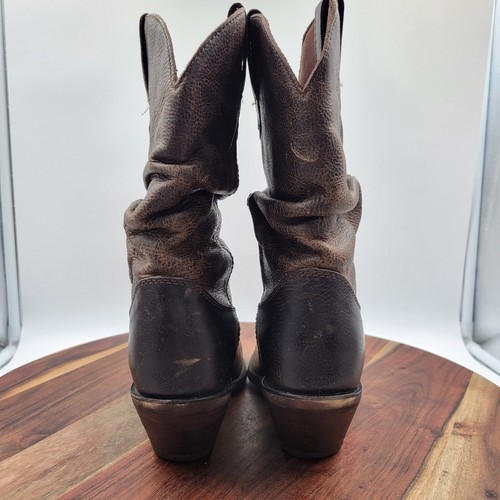 Durango Boot Women's 7M Brown Leather Western Cowboy Pointed Square Distressed - Picture 8 of 13