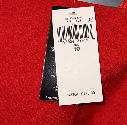 RALPH LAUREN Crepe Off The Shoulder Ruffle Red Sheath Cocktail Dress Women 10 12 - Picture 6 of 7