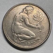 1970 Germany 50 Pfennig - F - Beautiful Coin - #A-051-B