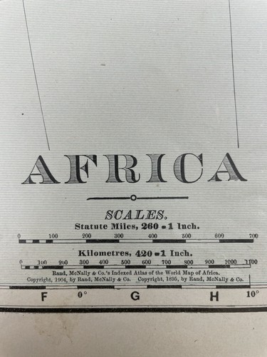 Mapa ÁFRICA 1906 28x 20,5" coloreado, muchos cambios de nombre de país - Imagen 22 de 22
