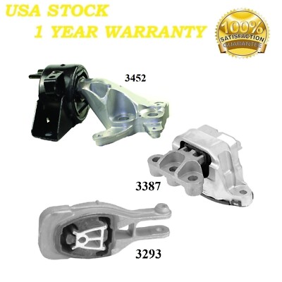 3PCS MOTOR & TRANS MOUNT FIT 2013-2016 CHEVROLET TRAX 1.4L