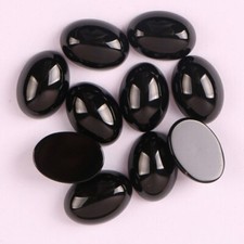 18x13mm 30pcs Natural Obsidian Stone Oval Beads CAB CABOCHON Jewelry No Holes