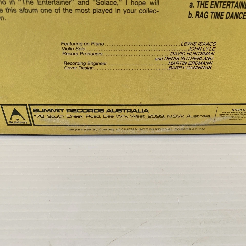 Music From The Sting - Scott Joplin 12" Vinyl LP Record Aus Press Vintage 1974 - Image 4 of 4