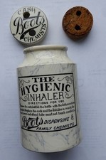 Boots family chemists Hygienic Inhaler with original pot lid c1910-20 (J)
