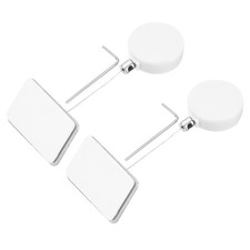 1.8ft Retractable Cable Security Lock with Square Patch Wrench, White, 2 Pack