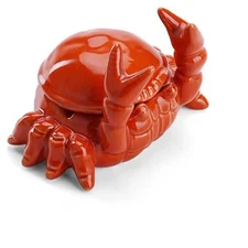 Crab Ashtray with Lid, Ceramic Windproof Cigarette Ashtray for Indoor or Outd...