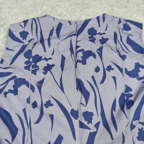 Marimekko Womens Midi Dress EUR-40 Size L Blue Cotton Woven Zip Aksa-Keskipaiva - Picture 4 of 12