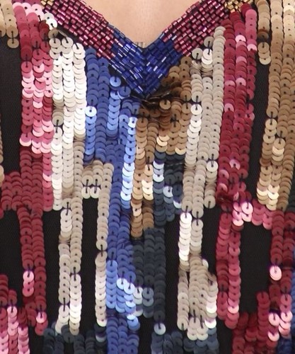 Marina Rinaldi Size 16 XL 23 Black Blue Red Sequin Midi Sheath Dress NWT Designe - Picture 9 of 22