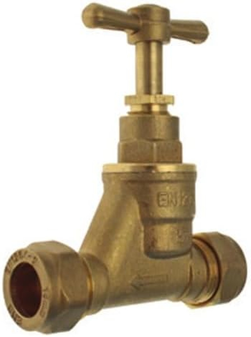 15Mm Stopcock Valve - Brass Compression Stop Cock/Tap BS1010