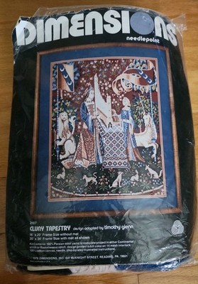 VTG DIMENSIONS NEEDLEPOINT KIT # 2107 CLUNY TAPESTRY TIMOTHY GLENN 20 X 16 1979