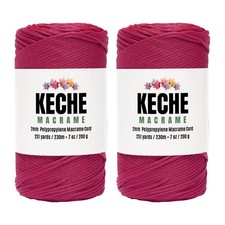 2 Pack 2mm Macrame Cord Crochet Bag Polypropylene Rope 251 Yards Fuscia