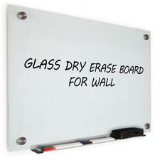 Real Glass Dry Erase Board, 18" x 24", 18 inches x 24 inches, Bright White