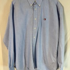 Vintage Tommy Hilfiger Cotton Chambray Button Down Shirt Blue