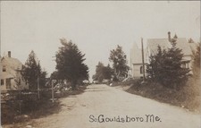 South Gouldsboro Maine ME 1909 Church Steeple New England Village RPPC Postcard