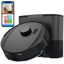 bObsweep PET24-7-913 UltraVision Self-Empty Robot Vacuum  Mop, Carbon Steel