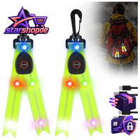 LED Blinklicht Schulranzen 2Er Set USB Aufladbar Reflektoren Sicherheitslicht