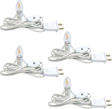 "4 Pack Clip-in Lamp Cord Replacement Christmas Village Houses,Halloween Pumpkin