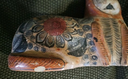Vintage Tonala Mexican Pottery Folk Art CA,T 7 1/2" , Marked - Picture 10 of 16