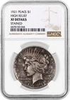 1921 High Relief $1 Silver Peace Dollar NGC XF Details Stained Key Date Coin