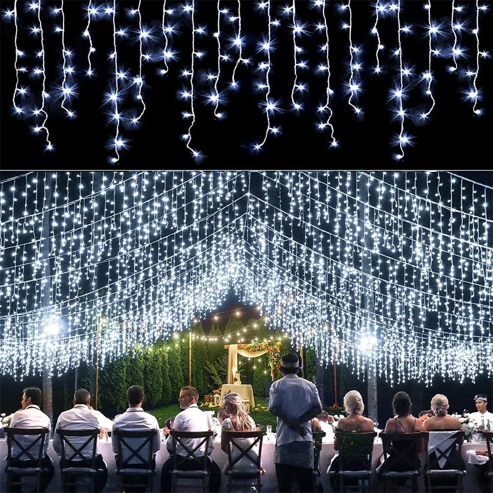 LED Garland Fairy Christmas Light Icicle String Lights 110V 220V Home Lighting - Image 3 of 4