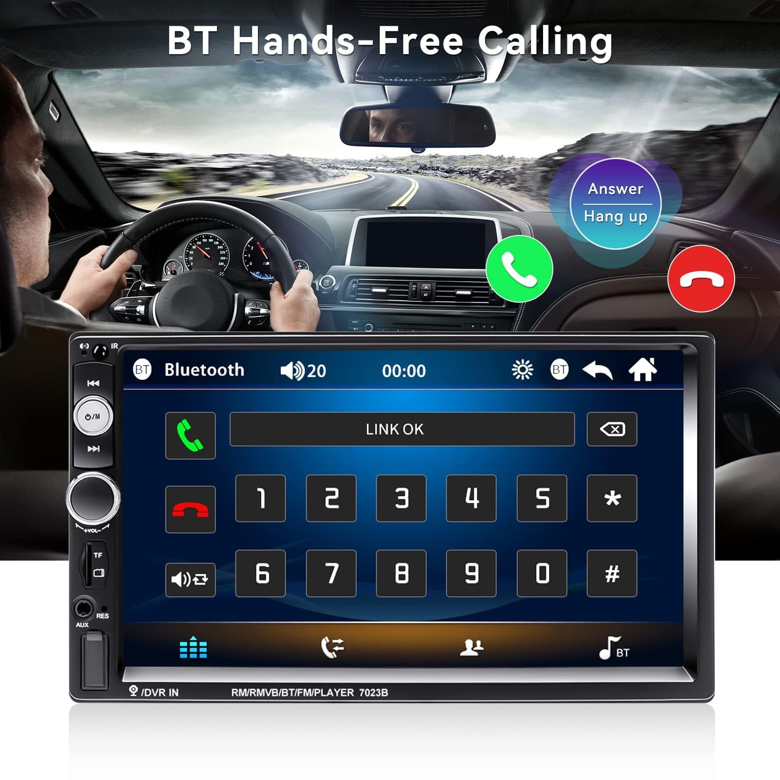 7" Double Din Car Stereo Audio Bluetooth MP5 Player USB FM Multimedia Radio+ ...