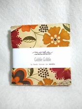 Gobble Gobble Charm Pack (42) 5" x 5" by Sandy Gervais for Moda Fabrics