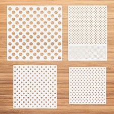 CIEOMODA Polka Dots Stencils,4 Pack Assorted Sizes Reusable Circle Pattern Pl...
