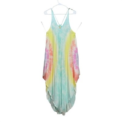 Surf Gypsy Tie Dye Handkerchief Dress Womens Small Boho Beach Summer Cover Up