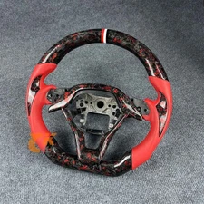Steering Wheel for Honda Accord 2018-2023 Custom Forged Carbon Fiber Red Leather