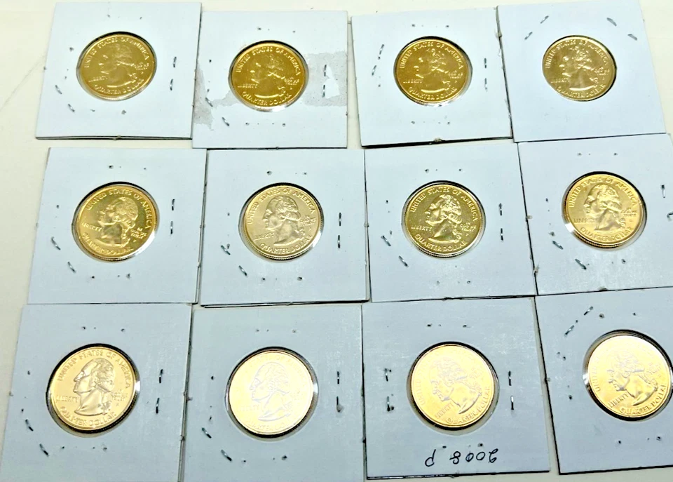 2008 P & D 24 karat gold Overlay State Quarter (12 coins) - Image 2 of 2